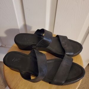 J. Jill Black Leather Sandals